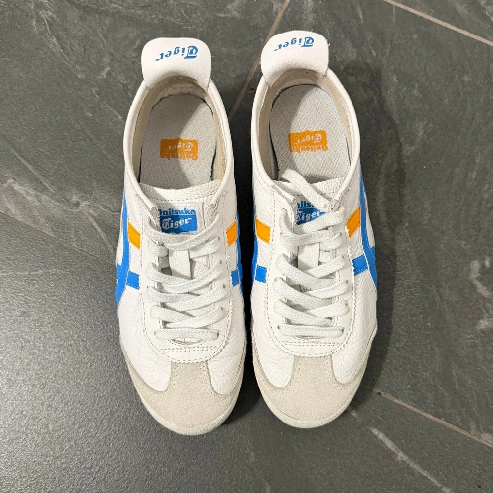 Onitsuka Tiger Mexico 66 Azul Blue Leather Sneakers 1182A078 Womens 7